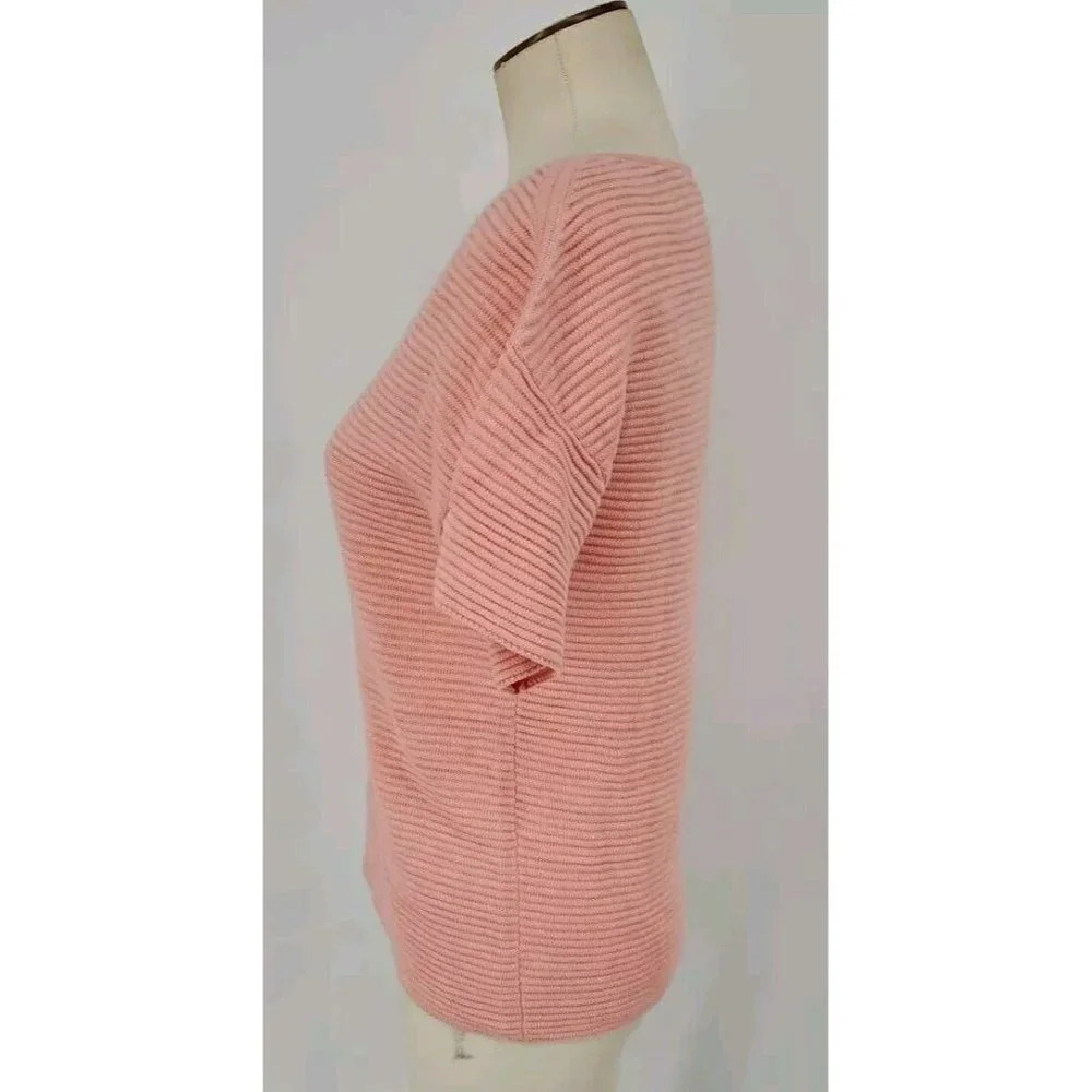 Tommy Bahama Bonita Ottoman Ribbed Short Sleeve Sweater Coral XSmall Pullover - Picture 6 of 9